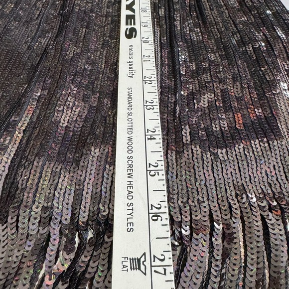 Dress The Population Dress Strapless Sequin Fringe Black Iridescent Size XS NEW - Picture 10 of 11